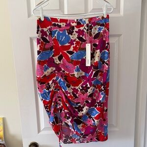 Floral Asymmetrical Skirt - Multicolor